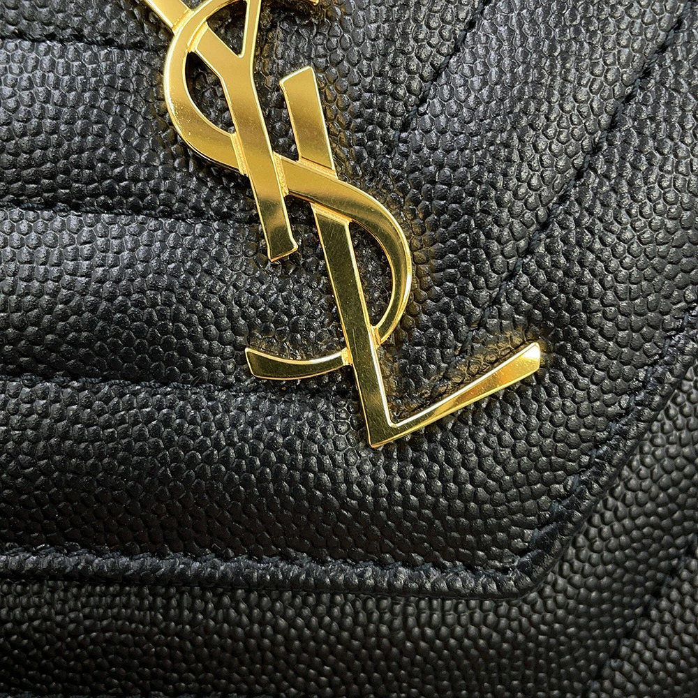 Saint Laurent Paris Chain Wallet Cassandra Envelope Leather Black - Picture 7 of 12